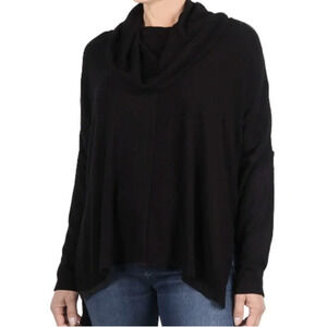 Status by Chenault Seam Front Cowl Neck Top In Rib Knit